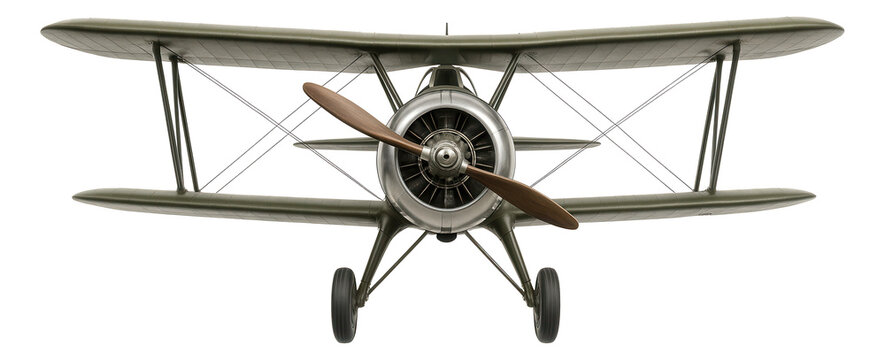 Single-seat biplane fighter featuring interplane struts and a radial engine.