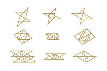 Polygonal figure. Minimalist geometrical figure, abstract modern forms. Simple geometric element with triangle.