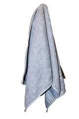 A simple image of a towel hanging on a hook on a wall, great for everyday use or as a background