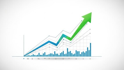 Upward trends of financial markets displayed through dynamic chart visualization