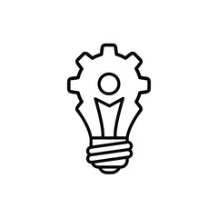 gear and light bulb icon symbol