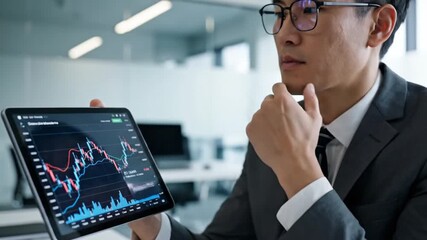Focused businessman analyzing data on a laptop in a modern office, representing professionalism, productivity, corporate strategy, technology, and business growth for marketing and digital projects.
 - Powered by Adobe