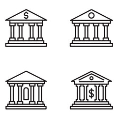 Legal and Financial Buildings Line Icon Collection