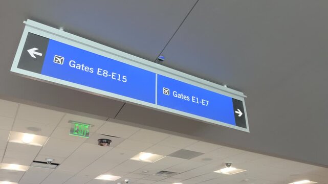 Gate departure sign at airport 4k