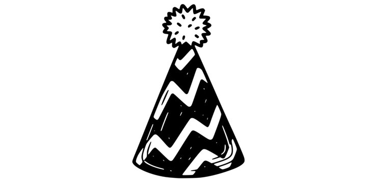 Hand Drawn Doodle Party Hat Vector Illustration Sketch Style Celebration