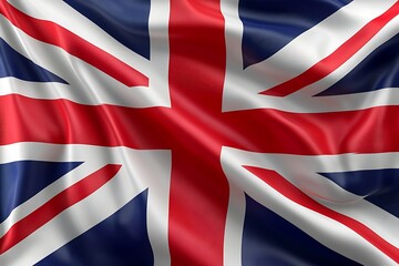 Fototapeta premium British flag waving smoothly detailed cloth texture high resolution picture