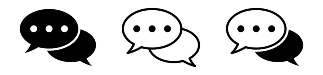 Chat Speech Bubble Icons Set for Messaging and Communication Design