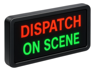 LED panel for displaying dispatch status notifications.