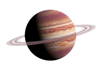 Realistic Saturn planet with rings isolated PNG on transparent background, detailed gas giant for space exploration and educational purposes © Mia