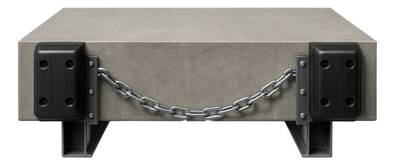 Durable loading dock featuring built-in forklift bumpers and safety chains.