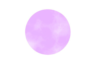 水彩タッチの紫色の丸シール風イラスト