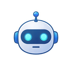 Obraz premium Robot Head Illustration with Clean Design, Isolated on Transparent Background