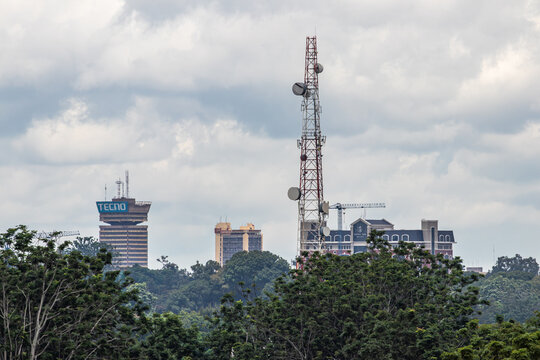 Lusaka skyline featuring Findeco tower and modern buildings