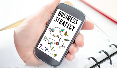 Business strategy concept on a smartphone