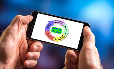 Social selling concept on a smartphone