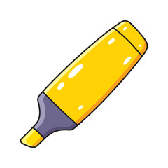 Yellow highlighter pen marker illustration isolated vector