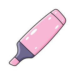 Pink highlighter pen marker illustration isolated vector