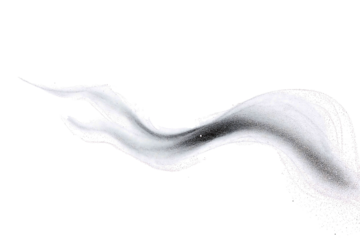 Swirling wind gust effect with light particles isolated on white background