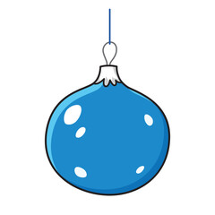 Blue Christmas ornament bauble ball isolated vector