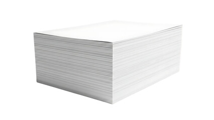 Stack of white paper sheets with visible layers and edges isolated on a transparent background 1