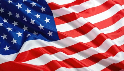 Fototapeta premium Close up american flag waving background