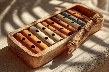 Bamboo flute arranged display high resolution picture