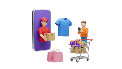 Online Shopping and Delivery Concept