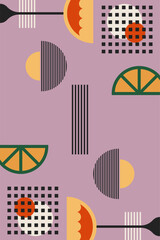 Retro Geometric Cocktail and Drink Vector Illustration Collection