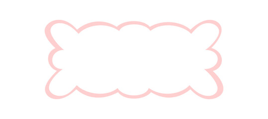 Groovy wavy rectangle border with hand drawn outline style. Cartoon retro frame uses bubble element shapes and soft lines. Playful abstract background adds a trendy y2k decorative accent.