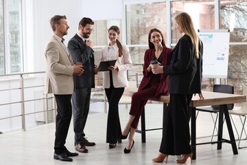 Business planning. Colleagues having meeting in office