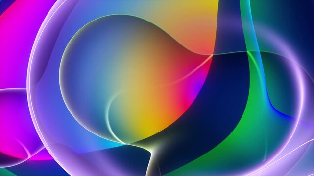 3d render of abstract art 3d background wallpaper with smooth and round substance based on meta balls spheres or bubbles in matte plastic material in red blue purple green and yellow gradient color