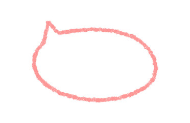 Hand drawn crayon speech balloon outline in organic sketch style. Round bubble icon for chat or comment message, with talk motif. Simple textured graphic for modern communication and playful