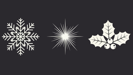 set of floral elements