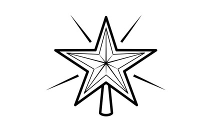 silver star on white background