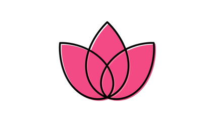 pink flower with green leaves