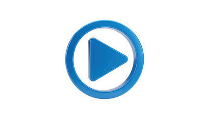 3D icon play button media, isolated on white background