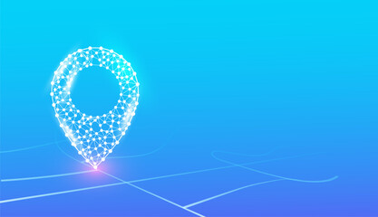 Digital Location Pin Network  GPS Geolocation Technology Concept