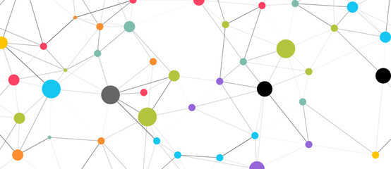 Abstract Colorful Network Connections  Technology Background