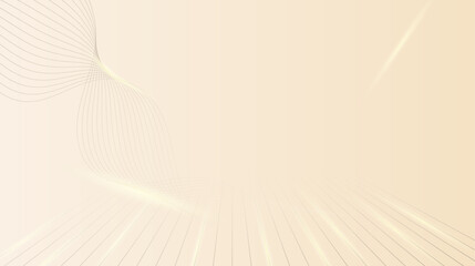 Elegant Abstract Background  Wavy Golden Lines on Beige Canvas