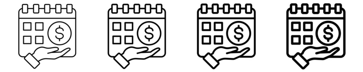 Pay Day Icon Set Different Style Collection