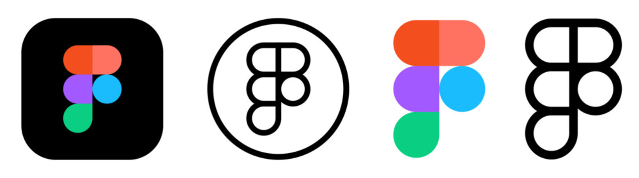 Figma app icon and logo vector SVG, available in colorful and black & white versions, part of a social media icon set with transparent background for versatile design use.