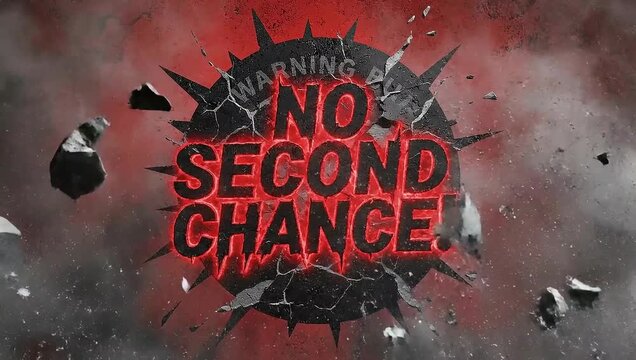 A gritty motivational poster with a bold red and black design and a shattered effect