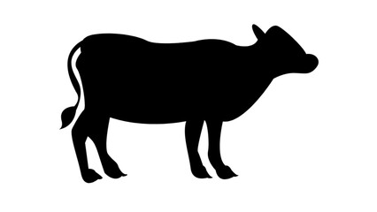 silhouette of a cow