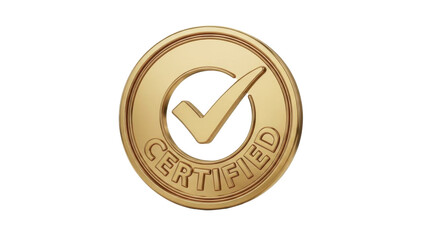 3D icon certified stamp seal, isolated on white background