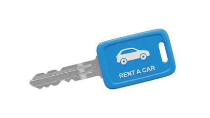 3D icon car rental key, isolated on white background
