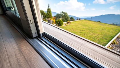 Sliding Door Overlooking Green Lawn