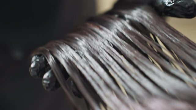 shiny hair treatment, product applied to damp hair close view, salon lighting enhances wet hair texture and gloss effect, detailed view of hair glossing process under professional salon illumination