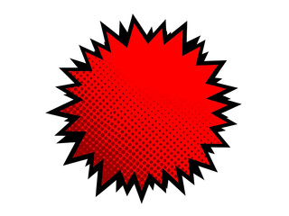 Red explosion effect isolated on white background