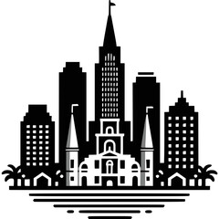 Naklejka premium New Orleans Skyline Icon Vector