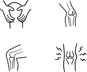 Fototapeta premium Knee Pain Symptoms and Causes Illustrated Icons